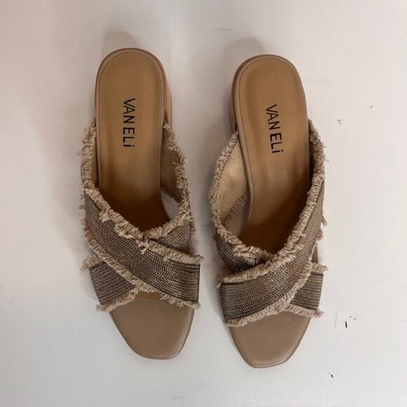 Vaneli Women's Hedda Natural Canvas Sandals Size-8 N - Picture 4 of 11